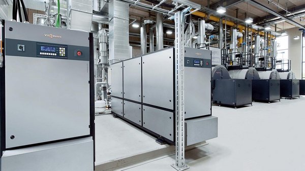 Ein Heizungstechnikraum der Marke Viessmann
